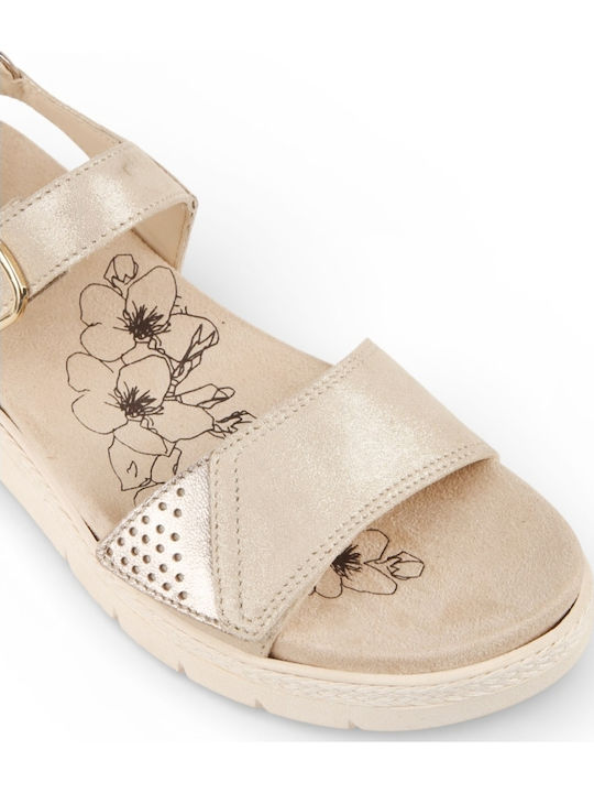 Дамски Сандали Flatforms Златисти