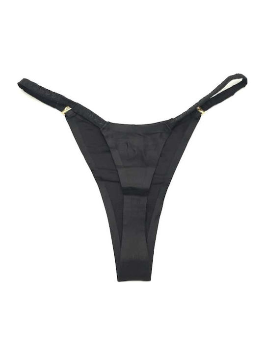Women's String Brief Black