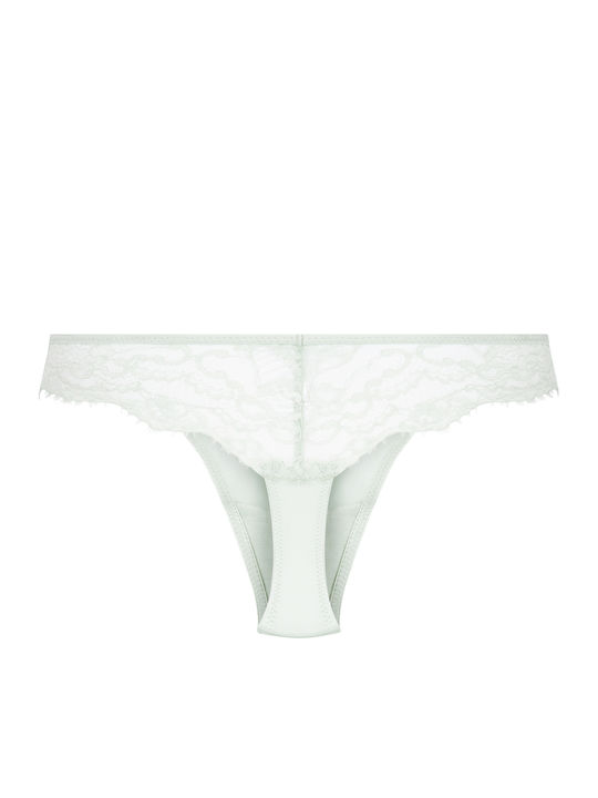 Damen-String Mit Spitze Grün