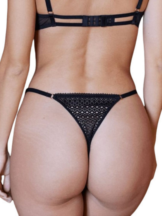 Women's String with Black Lace