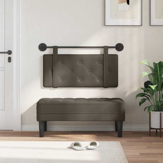 vidaXL Leather Gray Bed Headboard Cushion 90x40cm