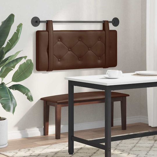 vidaXL Leather Brown Bed Headboard Cushion 100x40cm