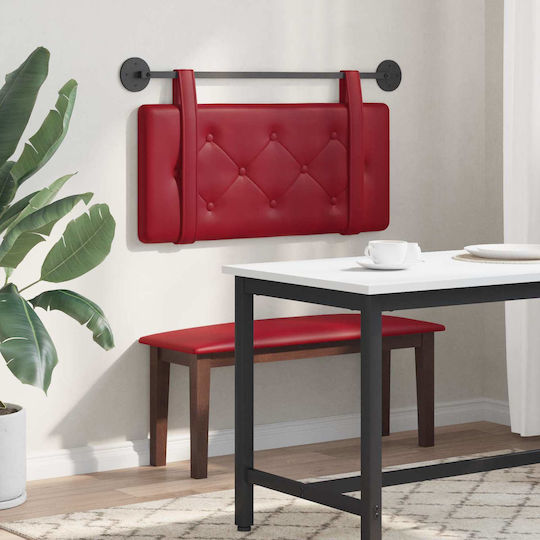 vidaXL Leather Red Bed Headboard Pillow 80x40cm