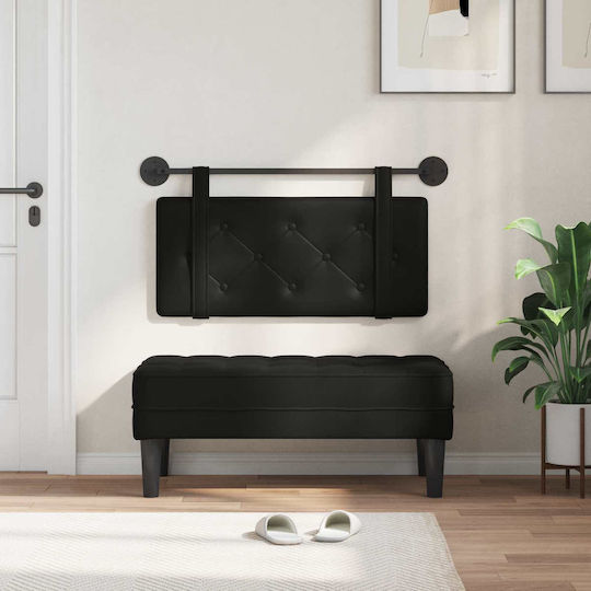 vidaXL Leather Bed Headboard Cushion Black 80x40cm