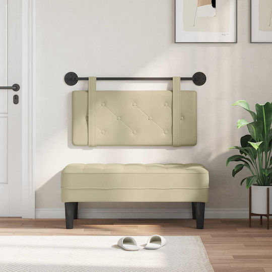 vidaXL Beige Leather Bed Headboard Cushion 80x40cm