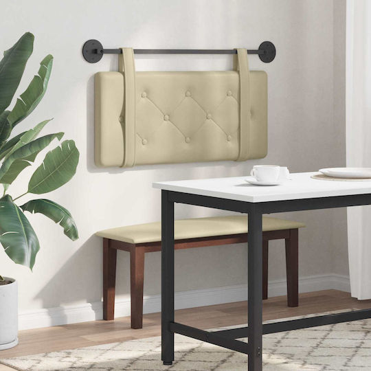 vidaXL Leather Beige Bed Headboard Pillow 90x40cm