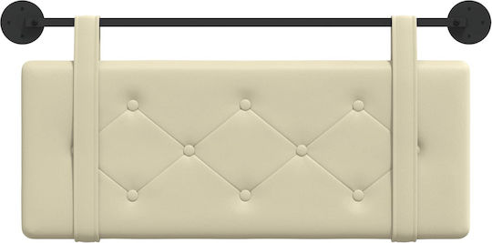 vidaXL Beige Leather Bed Headboard Cushion 100x40cm