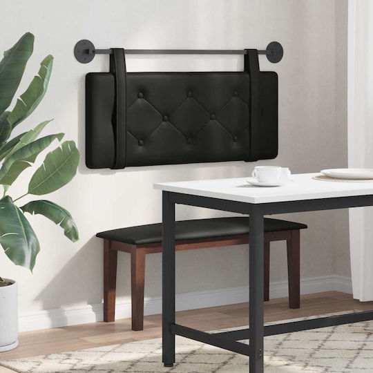 vidaXL Leather Bed Headboard Cushion Black 100x40cm