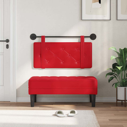 vidaXL Leather Red Bed Headboard Pillow 90x40cm