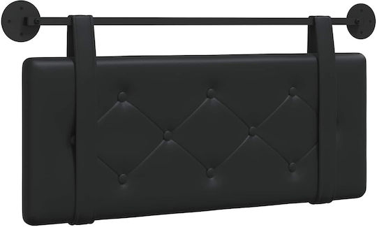 vidaXL Leather Bed Headboard Cushion Black 100x40cm