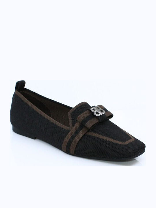 Δερμάτινα Γυναικεία Loafers σε Μαύρο Χρώμα