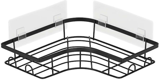 Corner Wall Mounted Bathroom Shelf Metallic Black