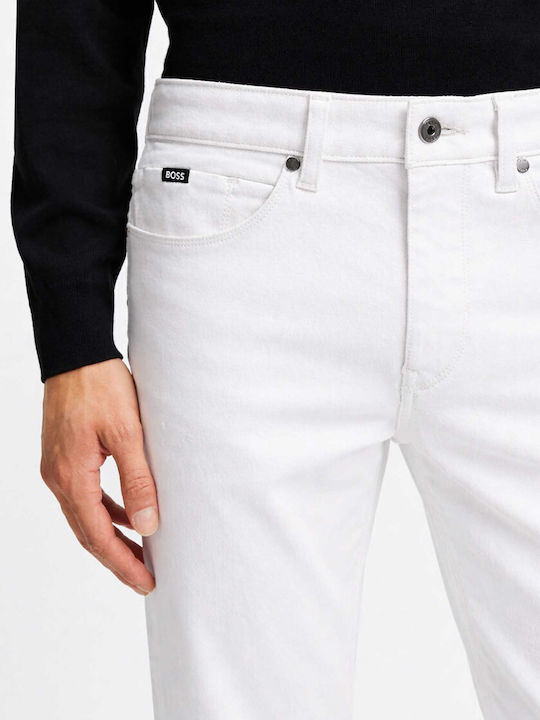 Delaware Men's Jeans Pants Elastic with Slim Straight Application White