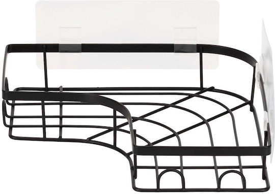 Corner Wall Mounted Bathroom Shelf Metallic Black