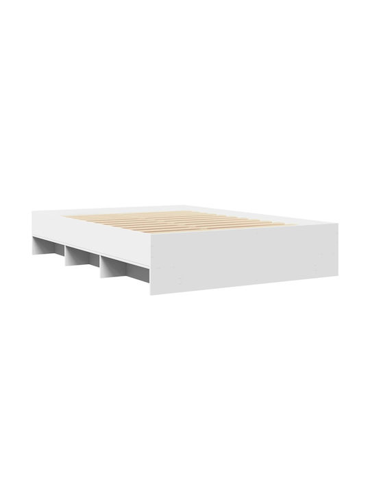 Cadru de pat Vidaxl alb 120x200cm din lemn prelucrat 1 bucata albă singură