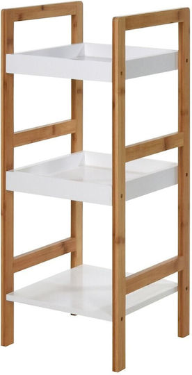 Vilde Raft de Baie de Podea din Bambus 30x30x72cm Alb