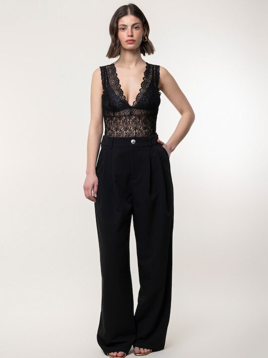 Bluză Dantelă Body Negru