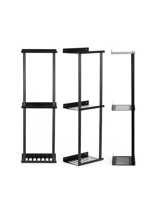 Wall-Mounted with Screws 25x16cm Black