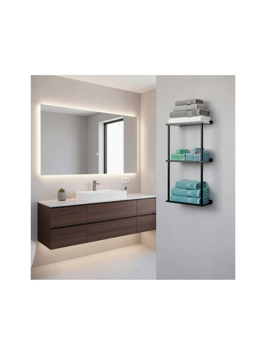 Wall-Mounted with Screws 25x16cm Black