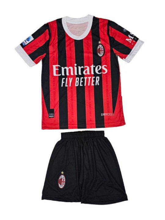 Kinder Fußball Satz Ibrahimovic Milan 2024-2025 Rote Schwarze Balón De Oro Rote Schwarze Unisex Kinder Ab157