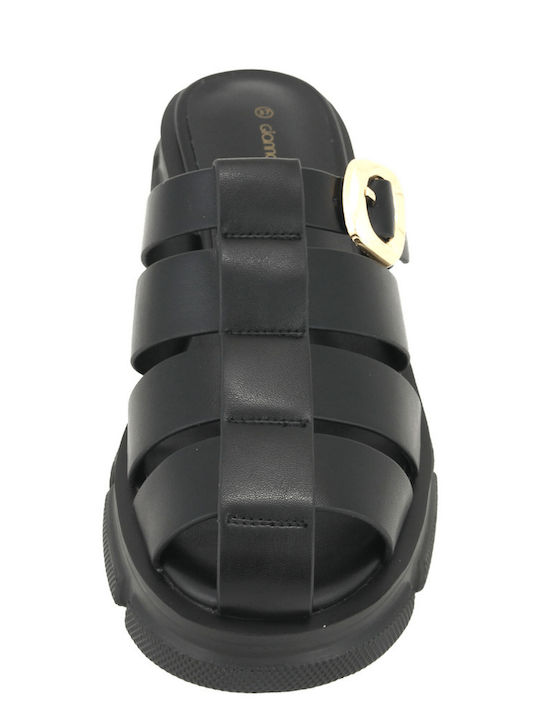 Midal Leather Women's Flat Sandals Black