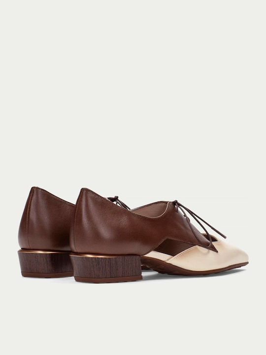Leather Women's Oxfords in Brown Colour