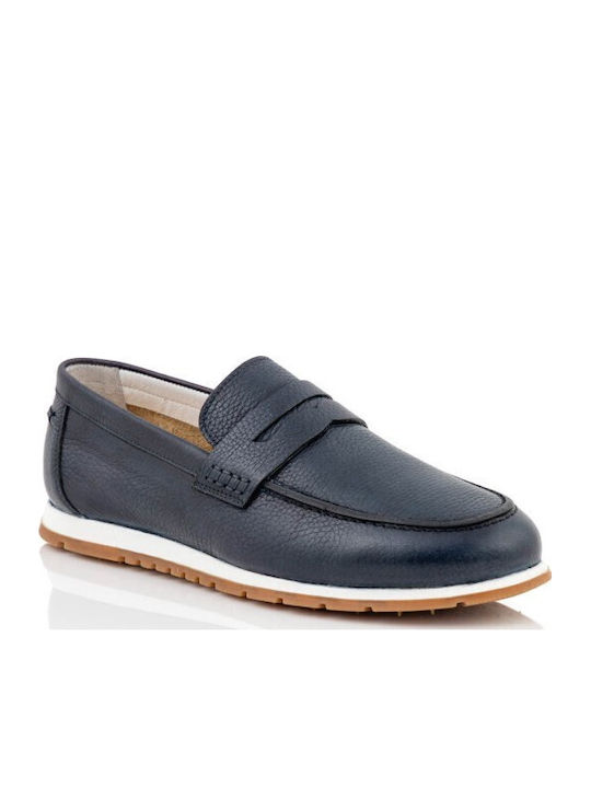Δερμάτινα Ανδρικά Loafers σε Μπλε Χρώμα