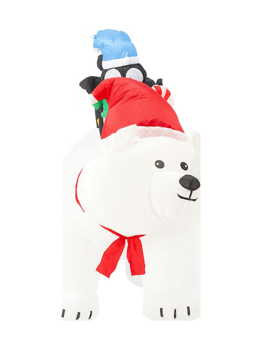 Outdoor Inflatable Polar Bear Led Lighting Two Penguins Integrated Compressor 200x120x80 Cm White