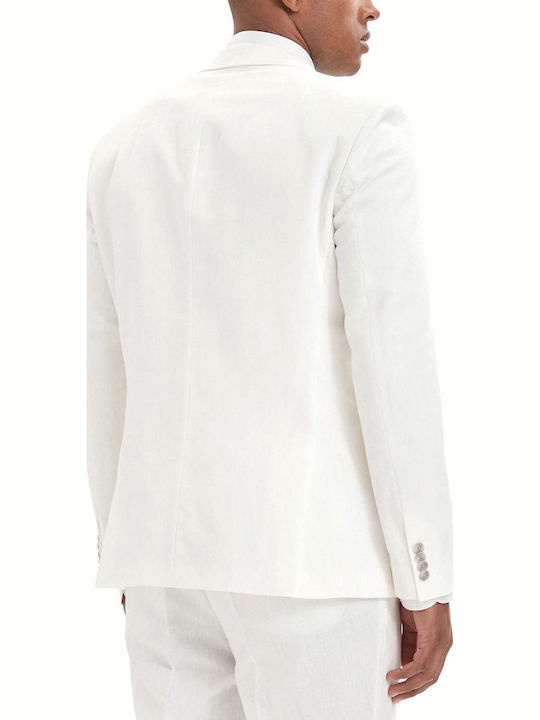 Henry Summer Men's Suit with Vest with Slim Fit White