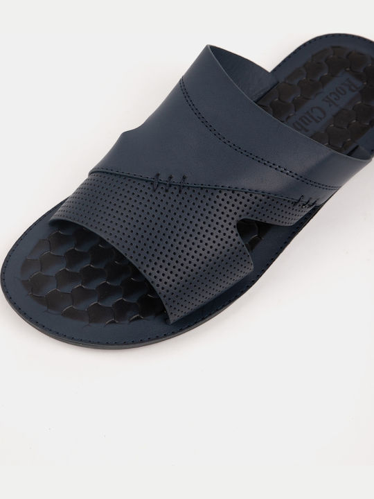 Leather Men's Sandals In Blue Colour