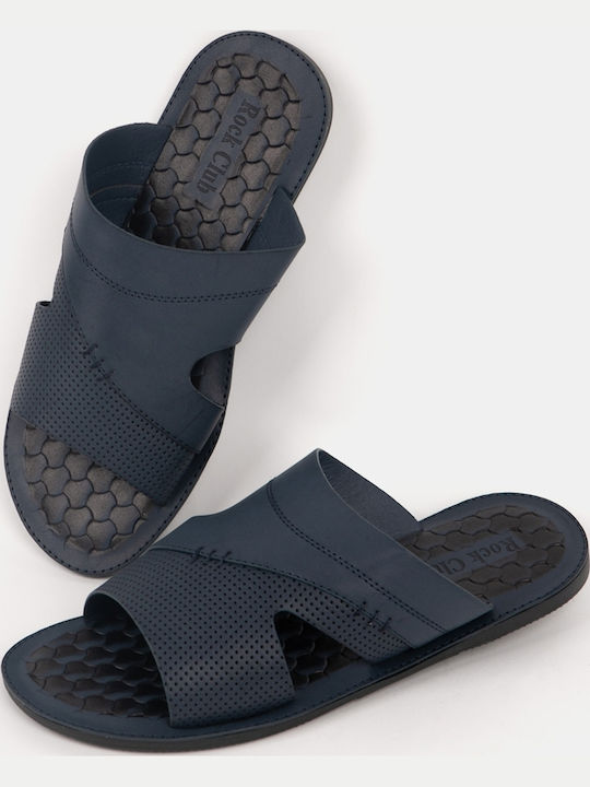 Leather Men's Sandals In Blue Colour