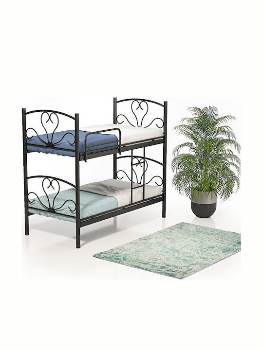 SteweHome Doppelbett Schlafsystem Metallrahmen Ohne Matratze Schwarz 90x190 cm