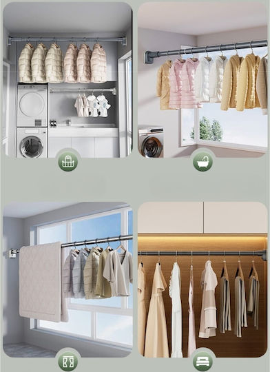 Alista Home 126282 Πτυσσόμενη Βέργα Κουρτίνας Μπάνιου Ίσια από Ανοξείδωτο Ατσάλι Γκρι 220cm Alista Home 126282 Πτυσσόμενη Βέργα Κουρτίνας Μπάνιου Ίσια από Ανοξείδωτο Ατσάλι Γκρι 220cm