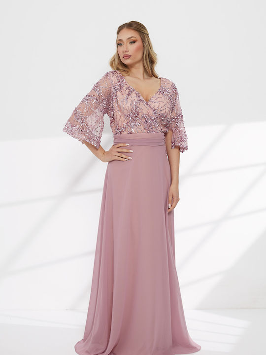 Maxi Evening Dress Pink