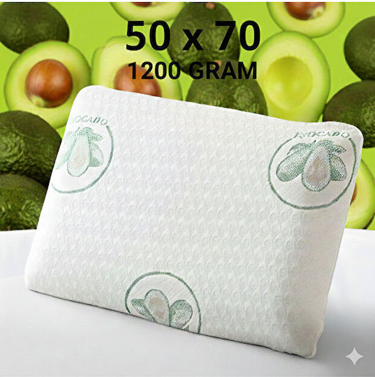 SteweHome Set of 4 Bed Pillows Avocado Visco with Neck Support and Zipper Green 50x70cm