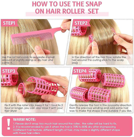 Plastic Hair Rollers Cold Wave Rods 36mm in Multicolour 3 Pieces