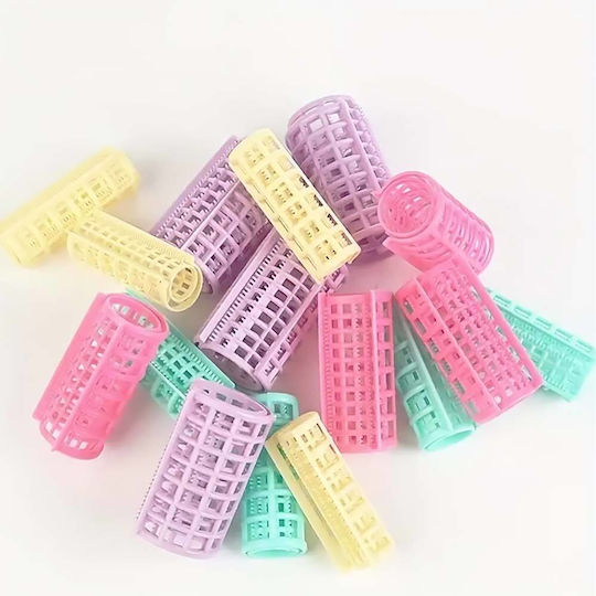 Plastic Hair Rollers Cold Wave Rods 25mm in Multicolour 5 Pieces