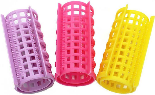 Plastic Hair Rollers Cold Wave Rods 36mm in Multicolour 3 Pieces