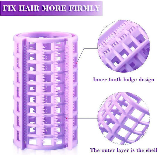 Plastic Hair Rollers Cold Wave Rods 36mm in Multicolour 3 Pieces
