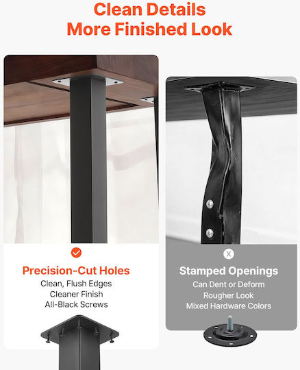 Vevor Metal Furniture Leg with Regulator 4 Pieces Suitable for Table Coffee Table Desk 61cm Black