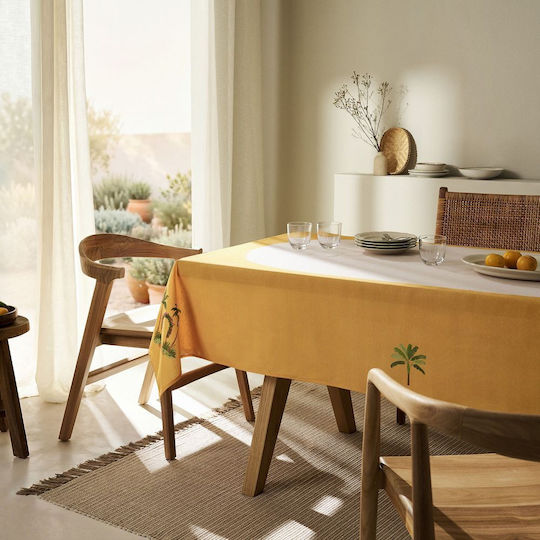 Gofis Home Τραπεζομάντηλο Αλέκιαστο Zamira 384 Κίτρινο 135x180εκ.