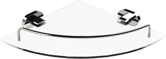 Bisk Γωνιακή Επιτοίχια Ραφιέρα Μπάνιου Γυάλινη