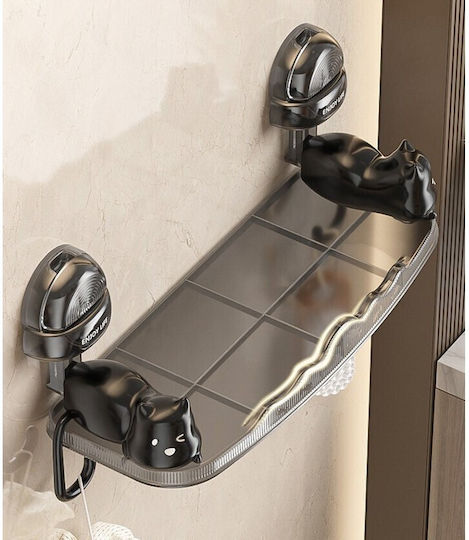 Alista Home Raft De Baie Montat Pe Perete Plastic Negru