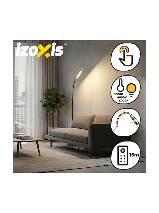 Izoxis LED Φωτιστικό Δαπέδου Υ180εκ. με Ρυθμιζόμενο Λευκό Φως Μαύρο
