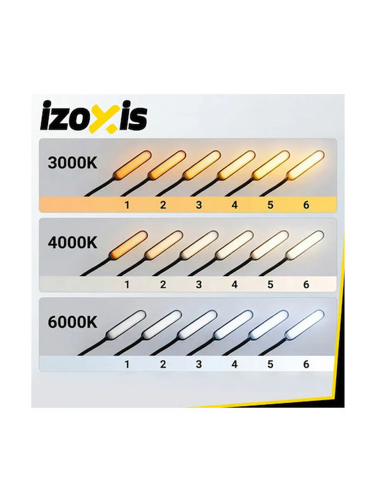 Izoxis LED Φωτιστικό Δαπέδου Υ180εκ. με Ρυθμιζόμενο Λευκό Φως Μαύρο