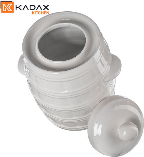 Kadax Βάζο Γενικής Χρήσης με Καπάκι Κεραμικό Καφέ 3200ml