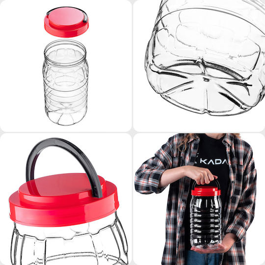 Kadax Set of 2 Pasta Jars with Plastic Lid Red 3000ml 2 Pieces
