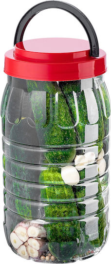 Kadax Set of 2 Pasta Jars with Plastic Lid Red 3000ml 2 Pieces
