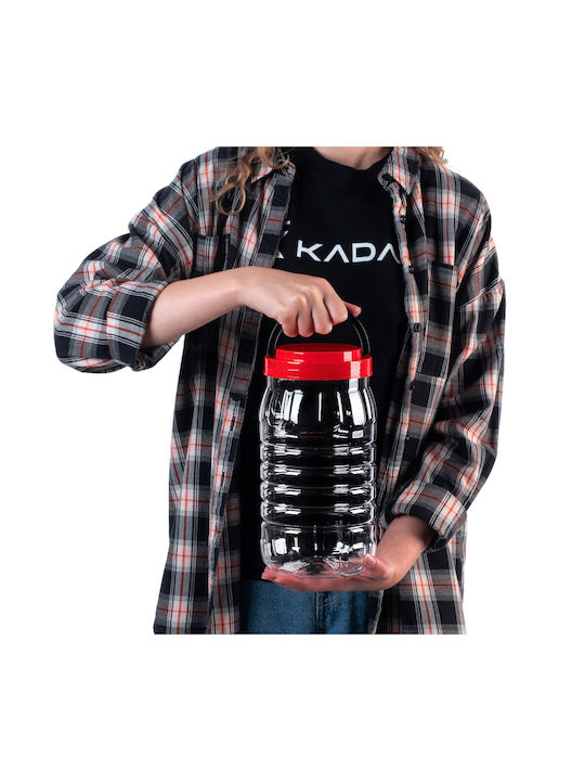 Kadax Set 4 Stück Lebensmittelgläser Nudeln mit Kunststoffverschluss Rot 3000ml