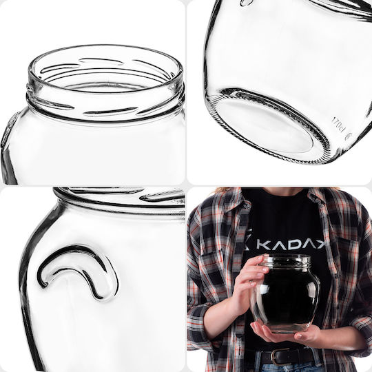 Kadax Set 4Stücke Lebensmittelgläser Allgemeine Verwendung mit Deckel Glas Weiß 1700ml 4Stücke